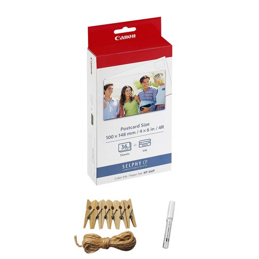 캐논 셀피 인화지 엽서용지 36p KP-36IP + 포토라인 + 미피펜 랜덤 발송