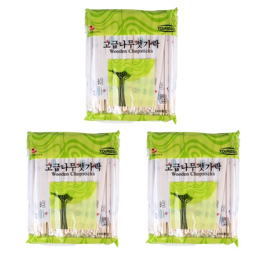 블룸엣홈 일회용 자작나무 젓가락 비닐
