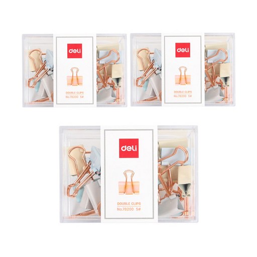 델리 골드 더블클립 집게 20p + 보관함 세트 C78200LF 파스텔