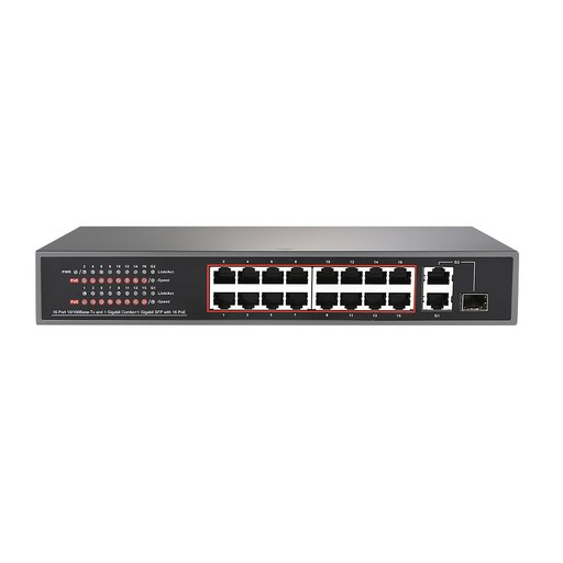 넥스트 16포트 POE 스위칭허브 250W