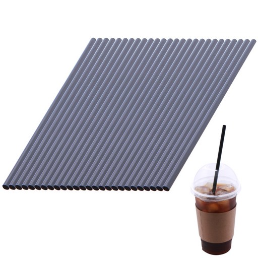 PLA 벌크 빨대 블랙 벤티 0.7 x 25 cm