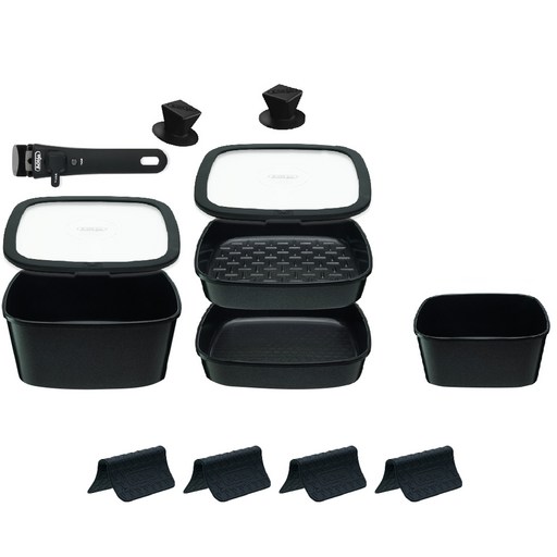 보오글 냄비 18cm + 22cm + 후라이팬 22cm + 그릴팬 22cm + 실리콘 유리뚜껑 2p + 손잡이 2p + 멀티세이프 핸들 + 스크래치 방지패드 4p 세트 인덕션 IH