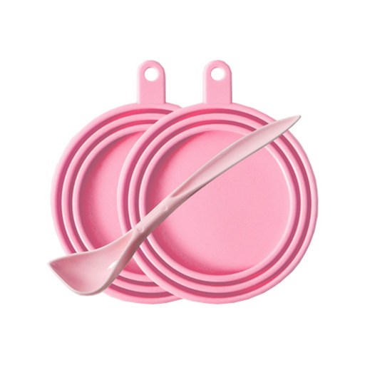 오픈스페이스 반려동물 캔스푼 + 실리콘 캔커버 2p 세트