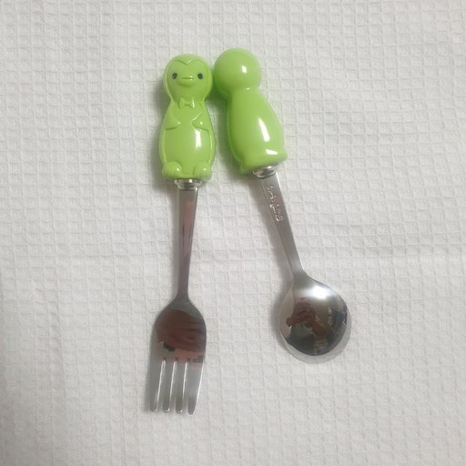 삼미 펭귄 커트러리 티스푼 + 티포크 세트 그린