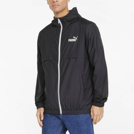 푸마 남성용 에센셜 솔리드 윈드브레이커_ESS SOLID WINDBREAKER_블랙_84946201