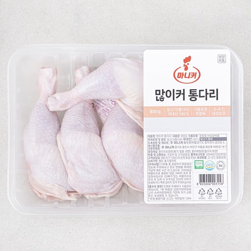 마니커 무항생제 인증 많이커 닭 통다리 (냉장)