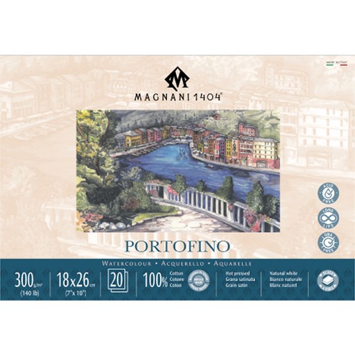 마그나니 포르토피노 코튼 세목 4면 글루 수채화지 블록 20p