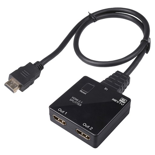 넥스트유 부이넬 케이블일체형 1대2 8K 모니터 HDMI 분배기