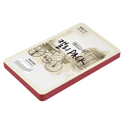 종이문화 헬로우아트캘리팩 두꺼운 엠보엽서 200g 57 엣지레드