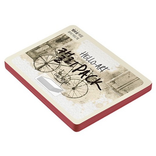 종이문화 헬로우 아트 캘리팩 두꺼운 엠보카드 200g 57 엣지레드