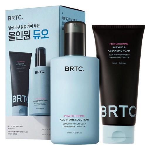 비알티씨 파워 옴므 듀오 올인원 200ml + 클렌징 폼 150ml 세트