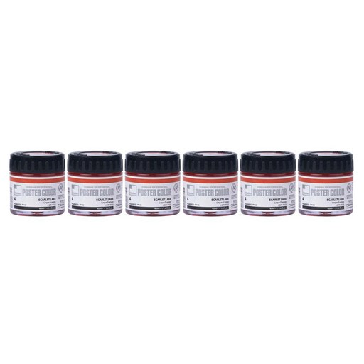 신한화구 전문가 포스터 컬러 Jar 물감 4번 스칼렛 레이크 6p