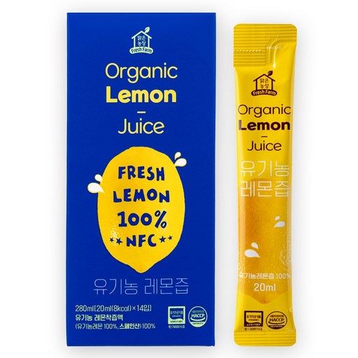 맑은농장 NFC 착즙 유기농 레몬즙 14p