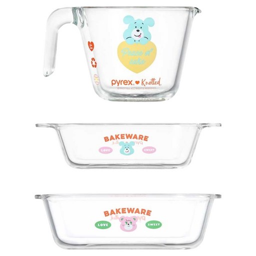 파이렉스 노티드 계량컵 250ml + 디쉬 직 580ml + 정 1.2L 세트