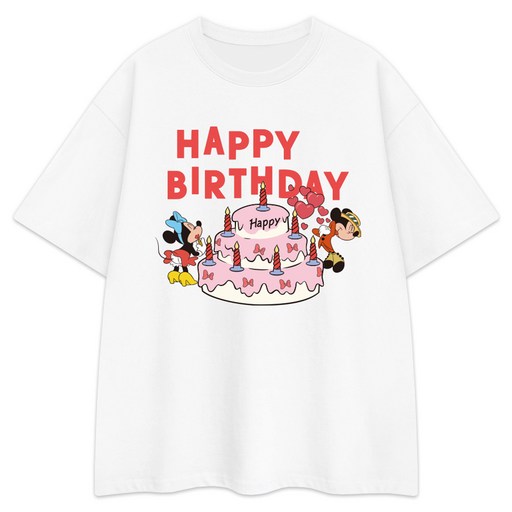 Little rabbit 男士透氣家庭D生日快樂短袖T恤