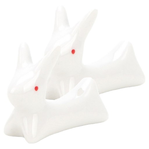 소울리치 예쁜 도자기 붓받침 화이트 토끼 4.1 x 1.5 cm