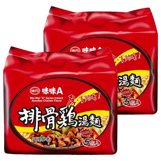 味丹 味味A 排骨雞湯麵, 10包