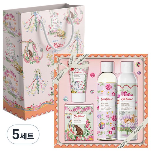 캐스키드슨 머스크로즈 바디 4종세트+쇼핑백 (바디워시200ml+바디로션200ml+바디스크럽30ml+센티드솝100g+쇼핑백)