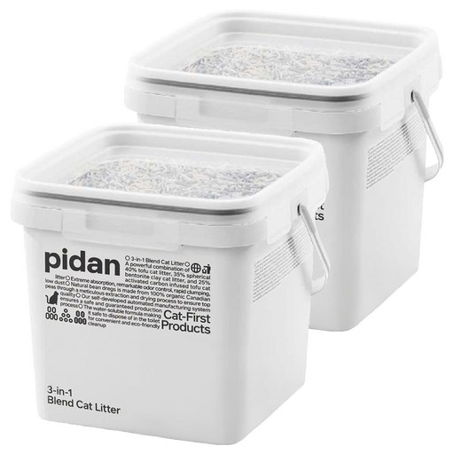 pidan 3in1 三合一混合 寵物貓砂 (豆腐砂 + 活性碳 + 礦砂), 5.2kg, 2桶, 無香