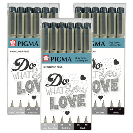 PIGMA 사쿠라 마이크론 모노톤 레터링 펜 세트