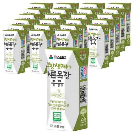 파스퇴르 무항생제 인증 바른목장 우유