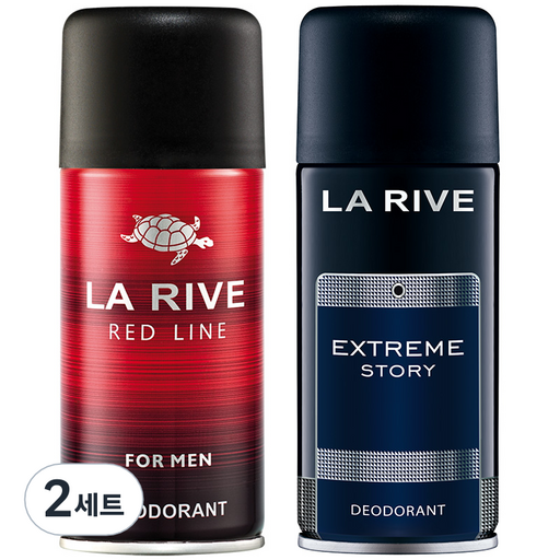 라리브 남성용 맨 퍼퓸 데오드란트 레드라인 150ml + 익스트림 스토리 150ml 세트