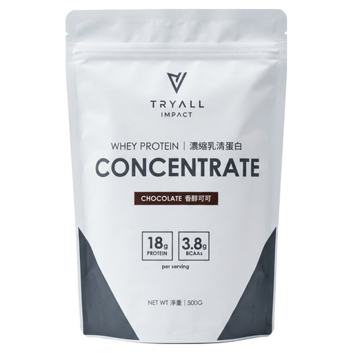 TRYALL 濃縮乳清蛋白粉 香醇可可, 500g, 1包