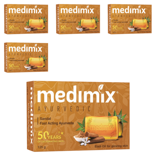 medimix 印度綠寶石美肌皂 檀香, 125g, 5個