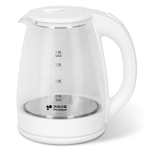 포이베 유리 전기주전자 1.8L 주방 필수 아이템으로 완벽한 선택
