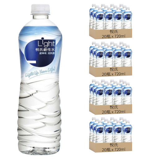 悅氏 Light 鹼性水, 80瓶, 720ml