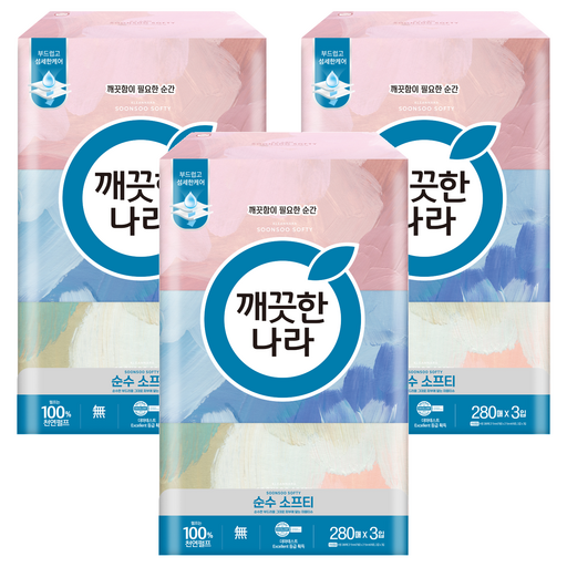 깨끗한나라 순수 소프티 천연펄프 미용티슈 2겹