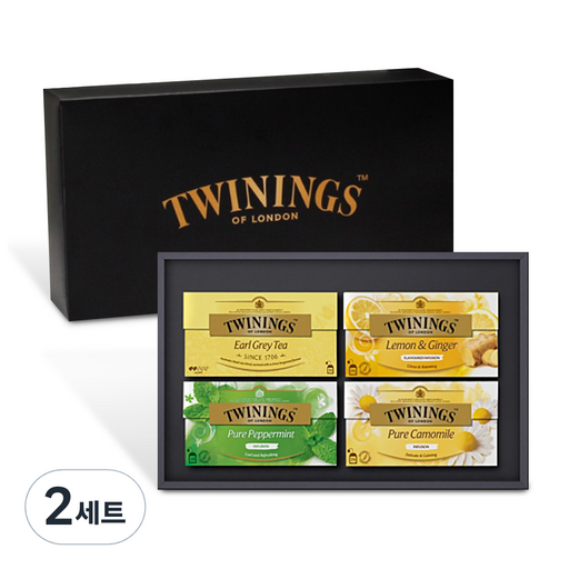 트와이닝 시그니처 티 에디션 얼그레이 25p + 레몬 진저 25p + 퓨어 카모마일 25p + 퓨어 페퍼민트 25p + 쇼핑백 선물 세트