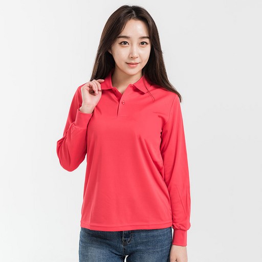 티센스 남녀공용 쿨론베이직 카라 긴팔 티셔츠