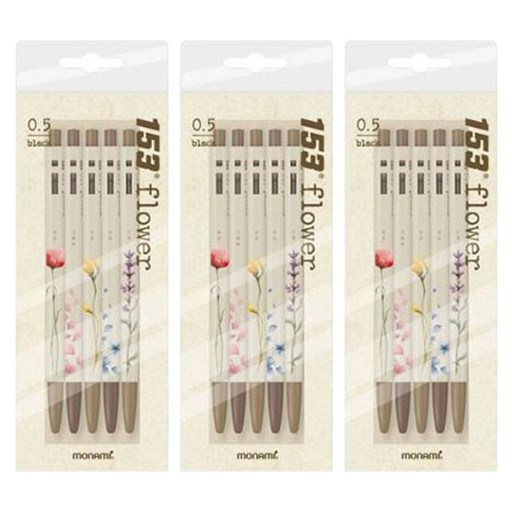 모나미 153 플라워 5종 세트 0.5mm