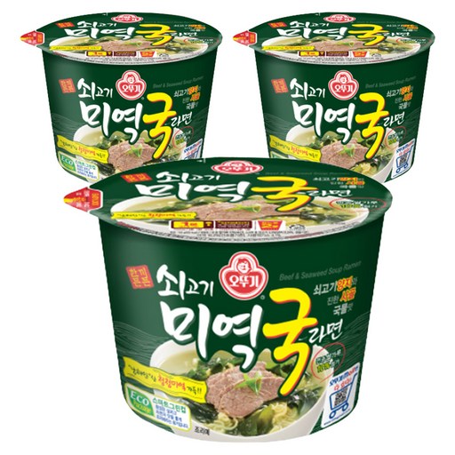 오뚜기 쇠고기 미역국라면 용기 100g