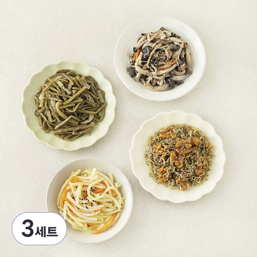 집반찬연구소 집반찬 베스트 4종 느타리버섯 + 들깨고구마줄기볶음 + 호두멸치볶음 + 감자채볶음