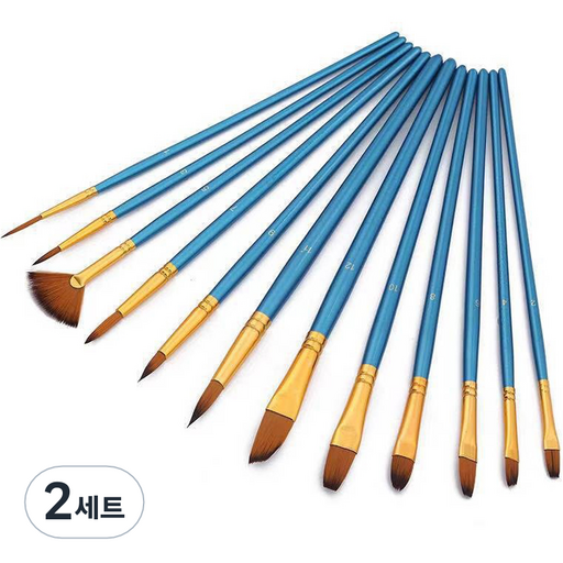 다사바바 수채화 아크릴붓 12종 세트 파랑