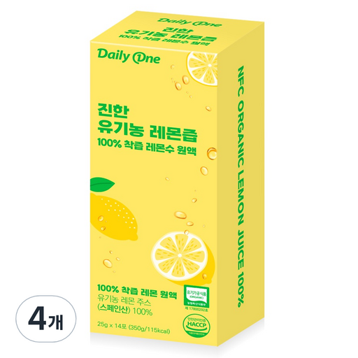 데일리원 진한 유기농 레몬즙 100% 착즙 레몬수 원액