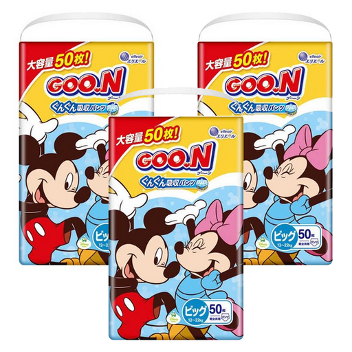 GOO.N 大王 日本境內版 拉拉褲/尿布 迪士尼限定版 12~22kg, XL, 150片