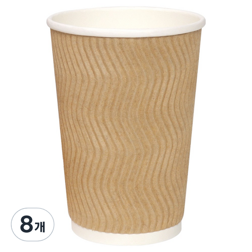 해피팩 한결 웨이브 아이스 3중 종이컵 380ml 크라프트