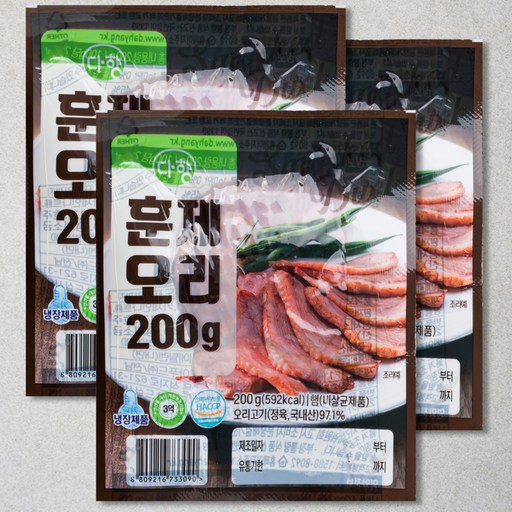 다향 훈제오리 200g 3팩 풍미나는 건강한 간식