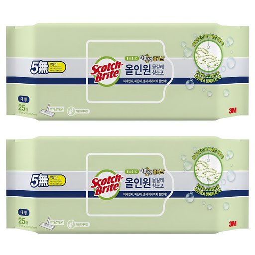 스카치브라이트 베이직 더블액션 물걸레 청소포 플러스