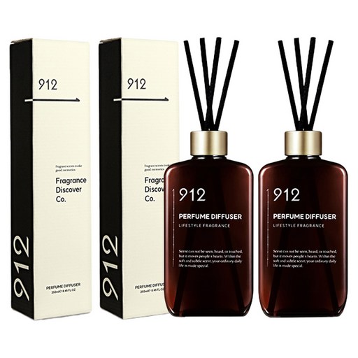 912 퍼퓸 디퓨저 2p  리드스틱 8p 세트, 화이트블랑, 250ml, 2개