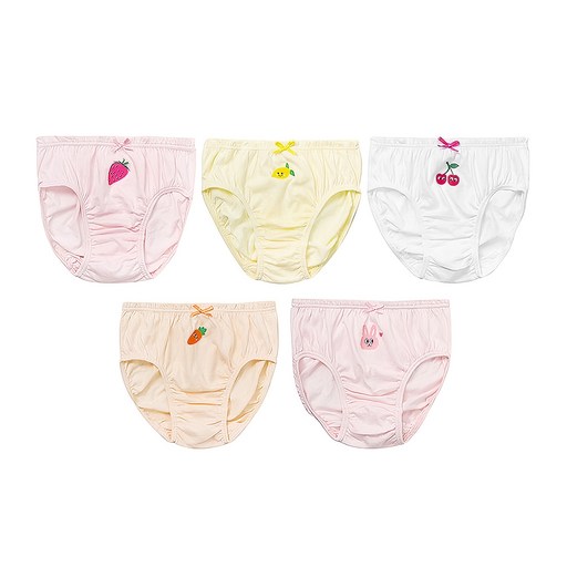 BASE ALPHA ESSENTIALS 女童款棉質三角內褲5件組