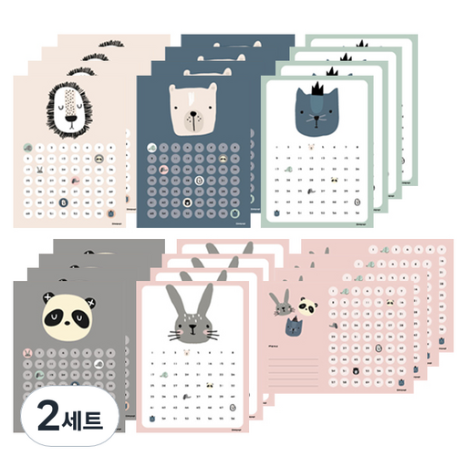 디자인아지트 기성 해피프렌즈 칭찬스티커판 6종 x 4p 세트