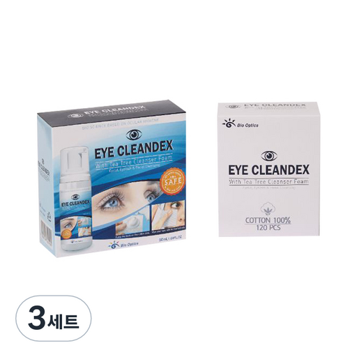 바이오옵틱스 아이클린덱스 눈꺼풀 세정제 단백질제거제 + 솜 120p