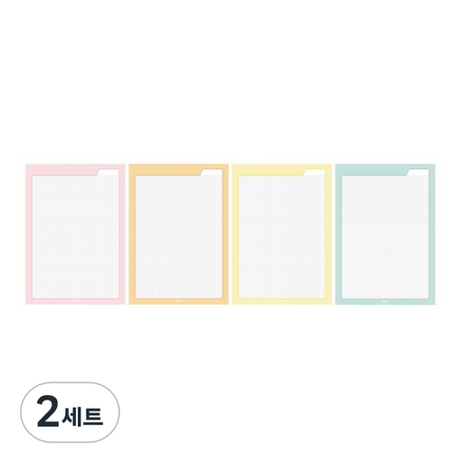 톡톡팬시 레인보우 컬러 그리드 노트 패드 4종 세트 A4
