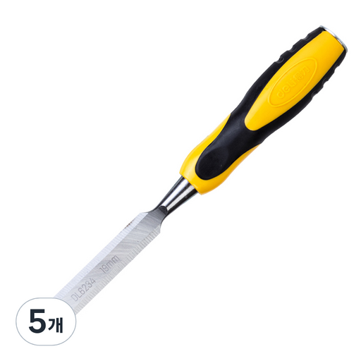 델리 툴즈 목공용 조각도 우드카빙 끌 블랙 + 옐로우 19 x 140 mm DL6234