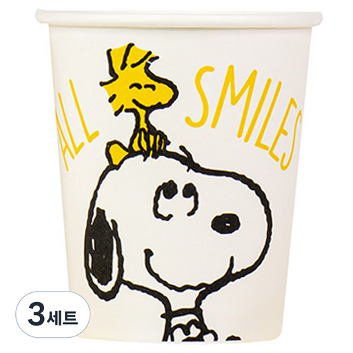 릴팡 피너츠 스마일 스누피 홈파티 종이컵 283ml x 100p 세트