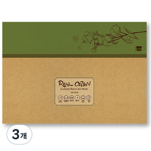 미젤로 리얼코튼 아카데미 수채화스케치북 중목 300g DRC-2618C 260 x 180 mm